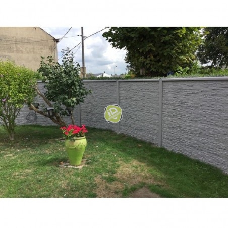 Lasure teintée pour clôture béton - Clôture béton imitation BOIS ou PIERRE - 4